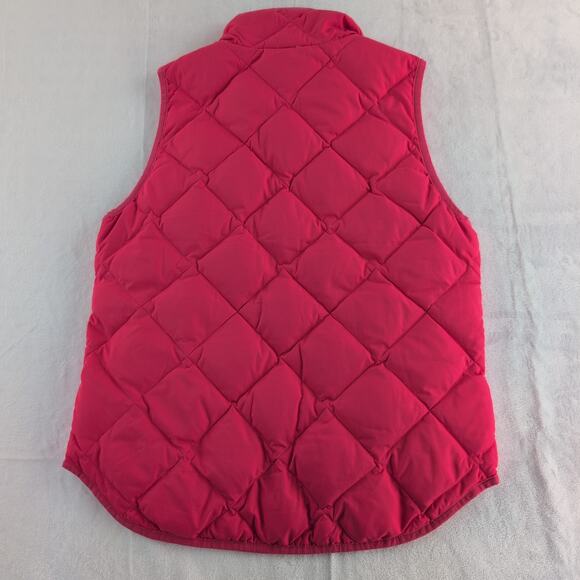 J. Crew Down Quilted Puffer Vest Coral Pink Women's Size Small - Picture 8 of 8